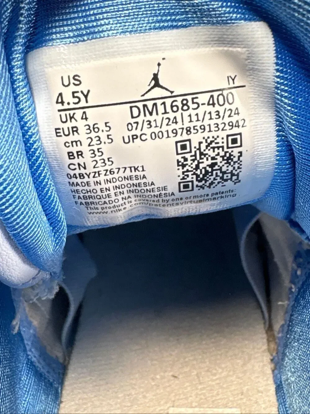 Jordan Jumpman MVP GS University Blue Sail Size 4.5Y Women's 6 DM1685-400